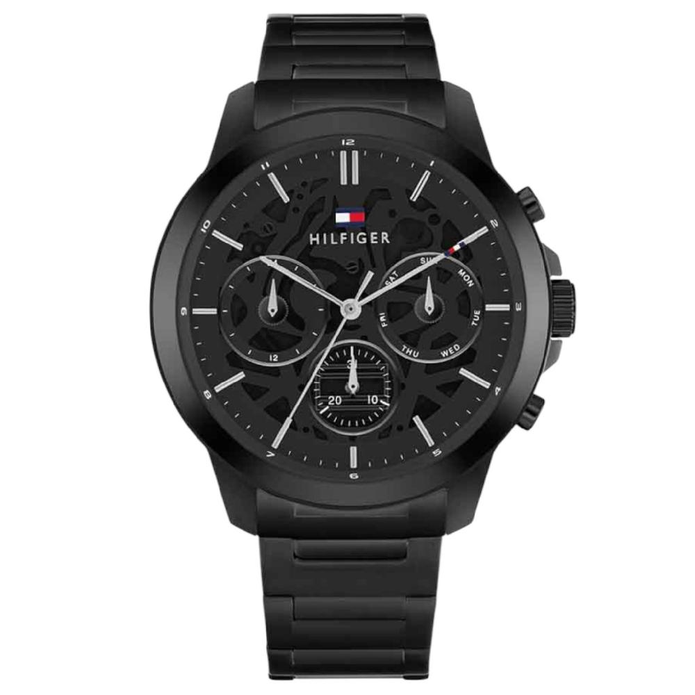 TOMMY HILFIGER Henry Multifunction Black Dial 44mm Black Stainless Steel Bracelet 1710685