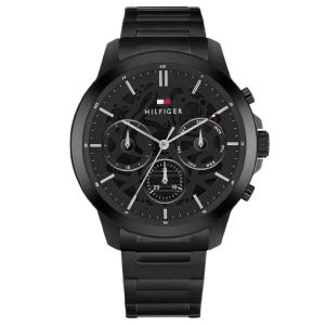 TOMMY HILFIGER Henry Multifunction Black Dial 44mm Black Stainless Steel Bracelet 1710685 - 55389