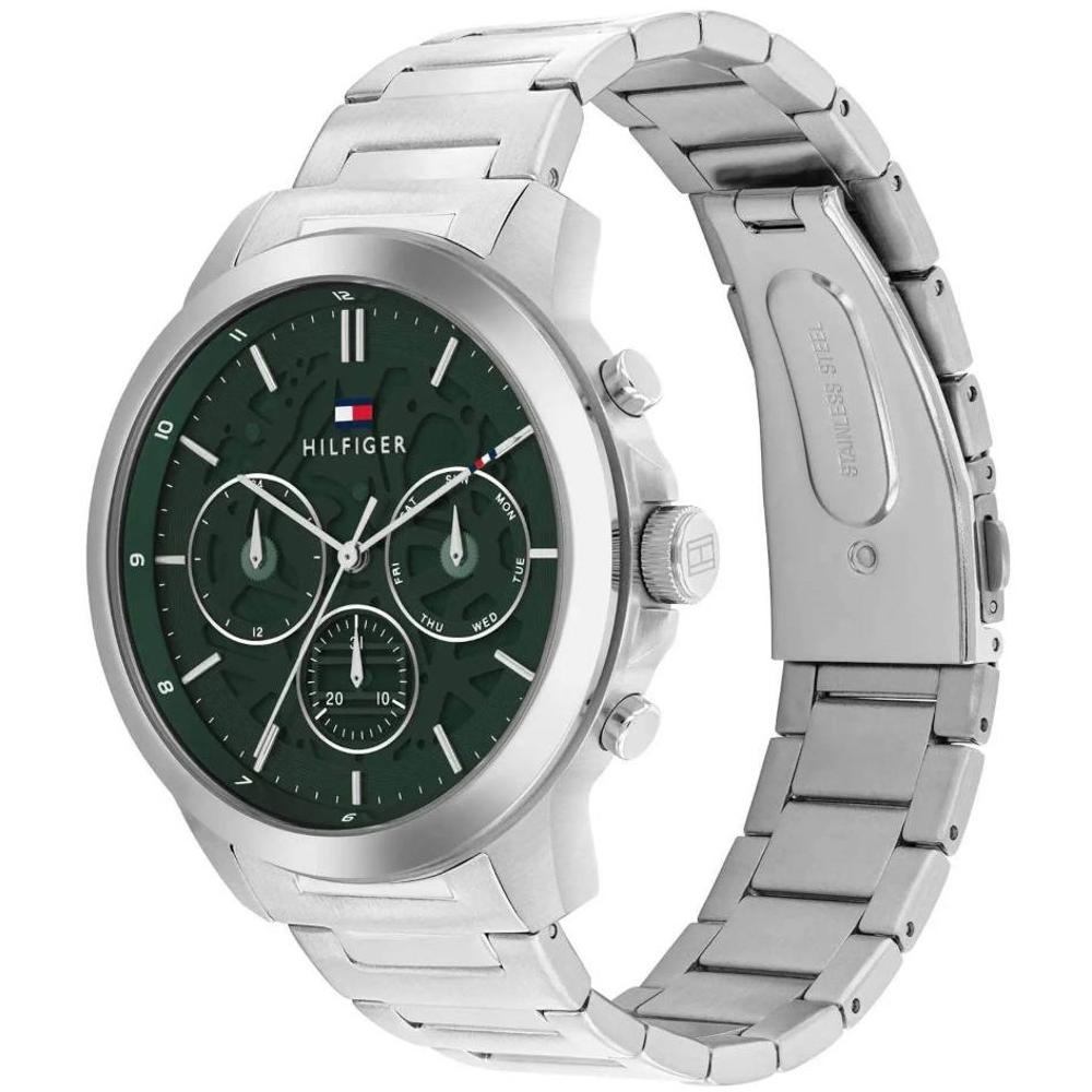 TOMMY HILFIGER Henry Multifunction Green Dial 44mm Silver Stainless Steel Bracelet 1710686