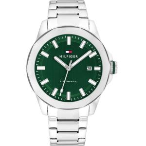 TOMMY HILFIGER Lars Automatic Green Dial 42mm Silver Stainless Steel Bracelet 1710694 - 61291