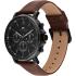 TOMMY HILFIGER Tyson Multifunction Black Dial 44mm Black Stainless Steel Brown Leather Strap 1710704 - 1