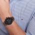 TOMMY HILFIGER Tyson Multifunction Black Dial 44mm Black Stainless Steel Brown Leather Strap 1710704 - 3