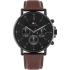 TOMMY HILFIGER Tyson Multifunction Black Dial 44mm Black Stainless Steel Brown Leather Strap 1710704 - 0