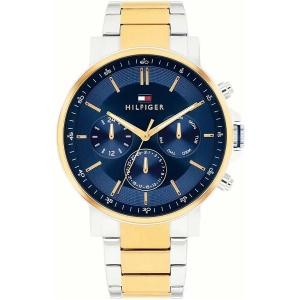 TOMMY HILFIGER Tyson Multifunction Blue Dial 44mm Silver and Gold Stainless Steel Bracelet 1710710 - 62423