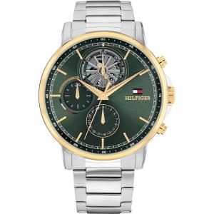 TOMMY HILFIGER Stewart Multifunction Green Dial 44mm Two-Tone Gold and Silver Stainless Steel Bracelet 1710735 - 62456