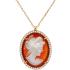 NECKLACE Cameo Yellow Gold K14 and Zircon Stones 17491N - 0