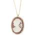 NECKLACE Cameo Yellow Gold K14 and Zircon Stones 17492N - 0