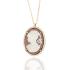 NECKLACE Cameo Yellow Gold K14 and Zircon Stones 17492N - 1