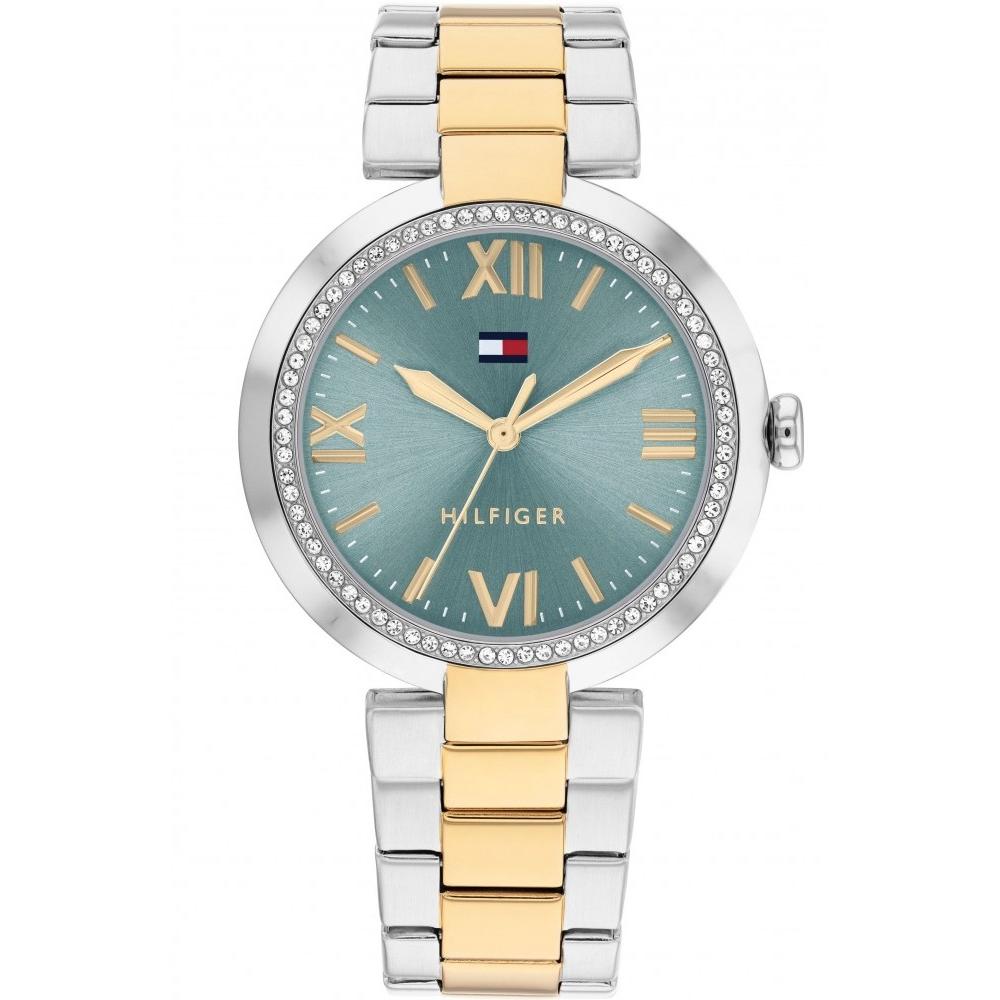 TOMMY HILFIGER Alice Crystals Light Blue Dial 34mm Two Tone Gold Stainless Steel Bracelet 1782680