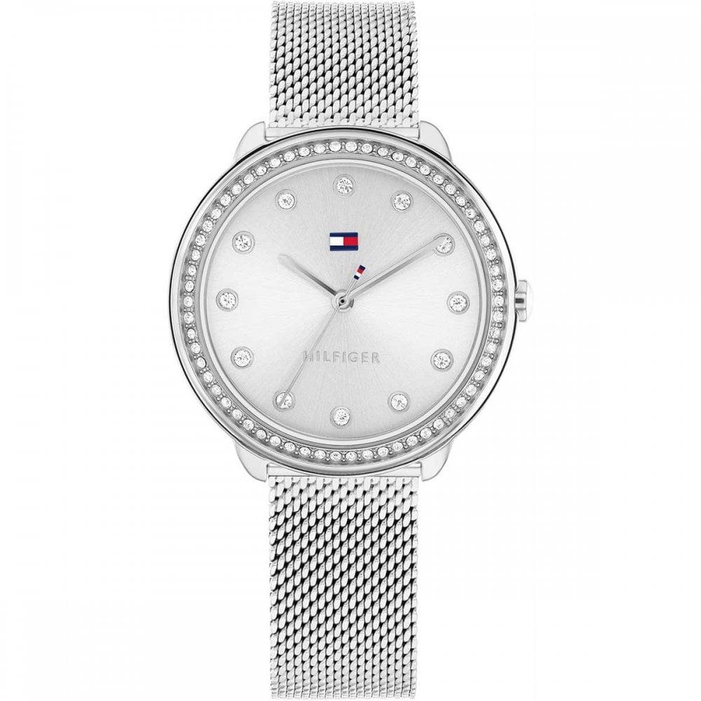 TOMMY HILFIGER Demi Crystals Silver Dial 32mm Silver Stainless Steel Mesh Bracelet 1782698