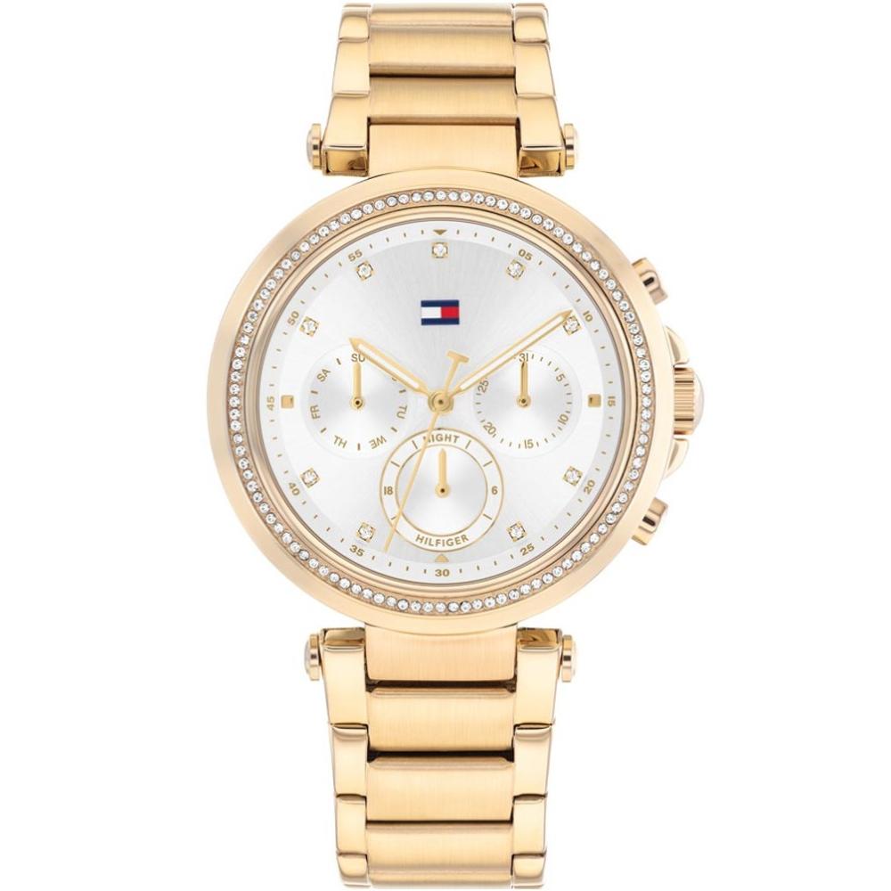 TOMMY HILFIGER Emily Crystals Silver Dial 38mm Gold Stainless Steel Bracelet 1782703