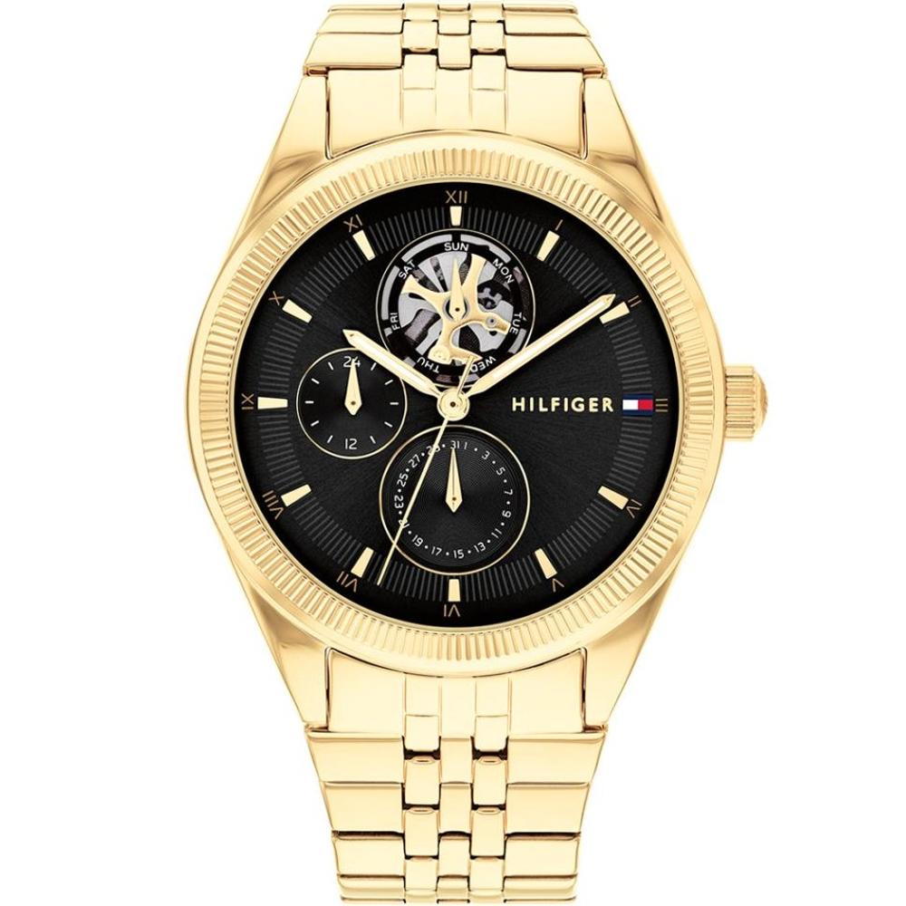 TOMMY HILFIGER Monica Multifunction Black Dial 38mm Gold Stainless Steel Bracelet 1782717