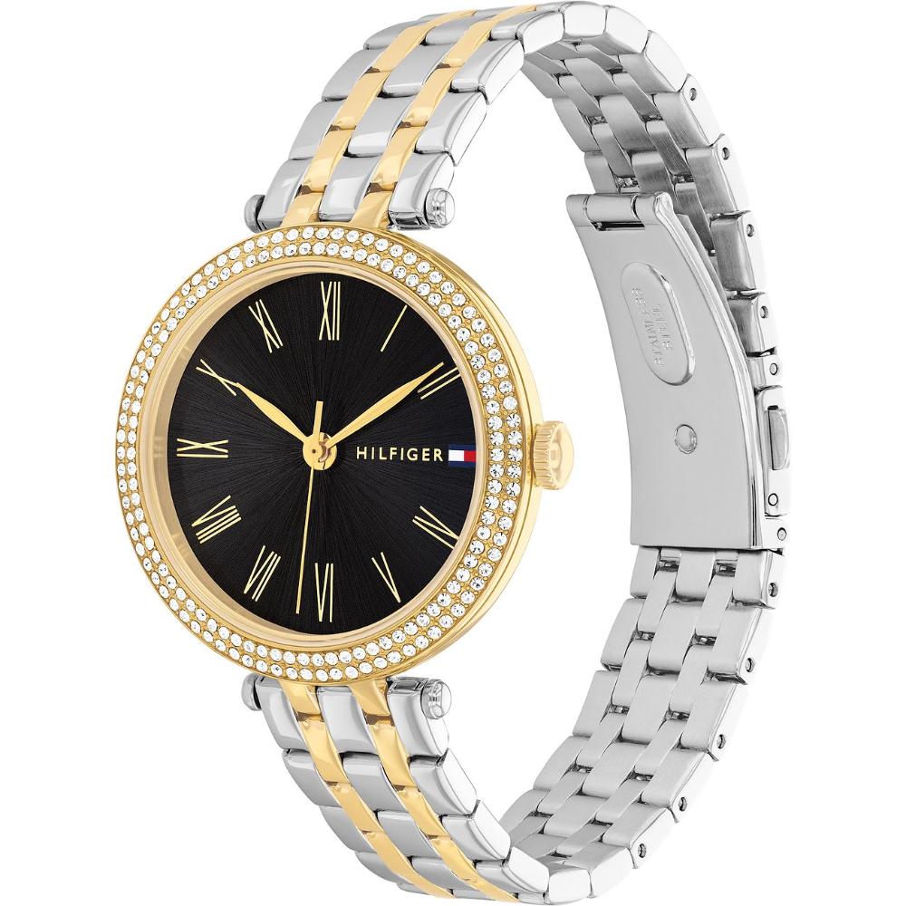 TOMMY HILFIGER Natalie Crystals Black Dial 34mm Two Tone Gold Stainless Steel Bracelet 1782720