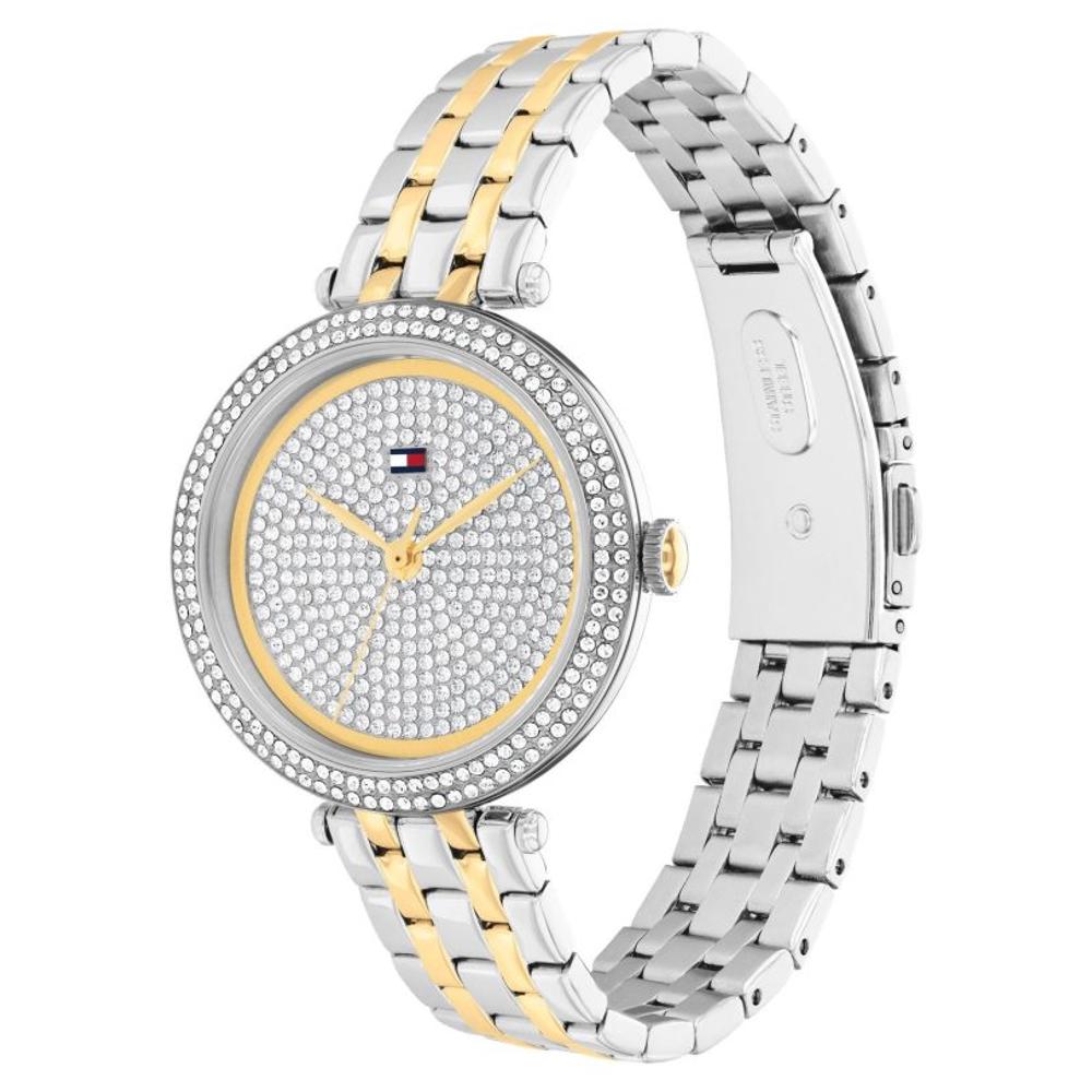 TOMMY HILFIGER Natalie Crystals Silver Dial 34mm Two Tone Gold Stainless Steel Bracelet 1782760