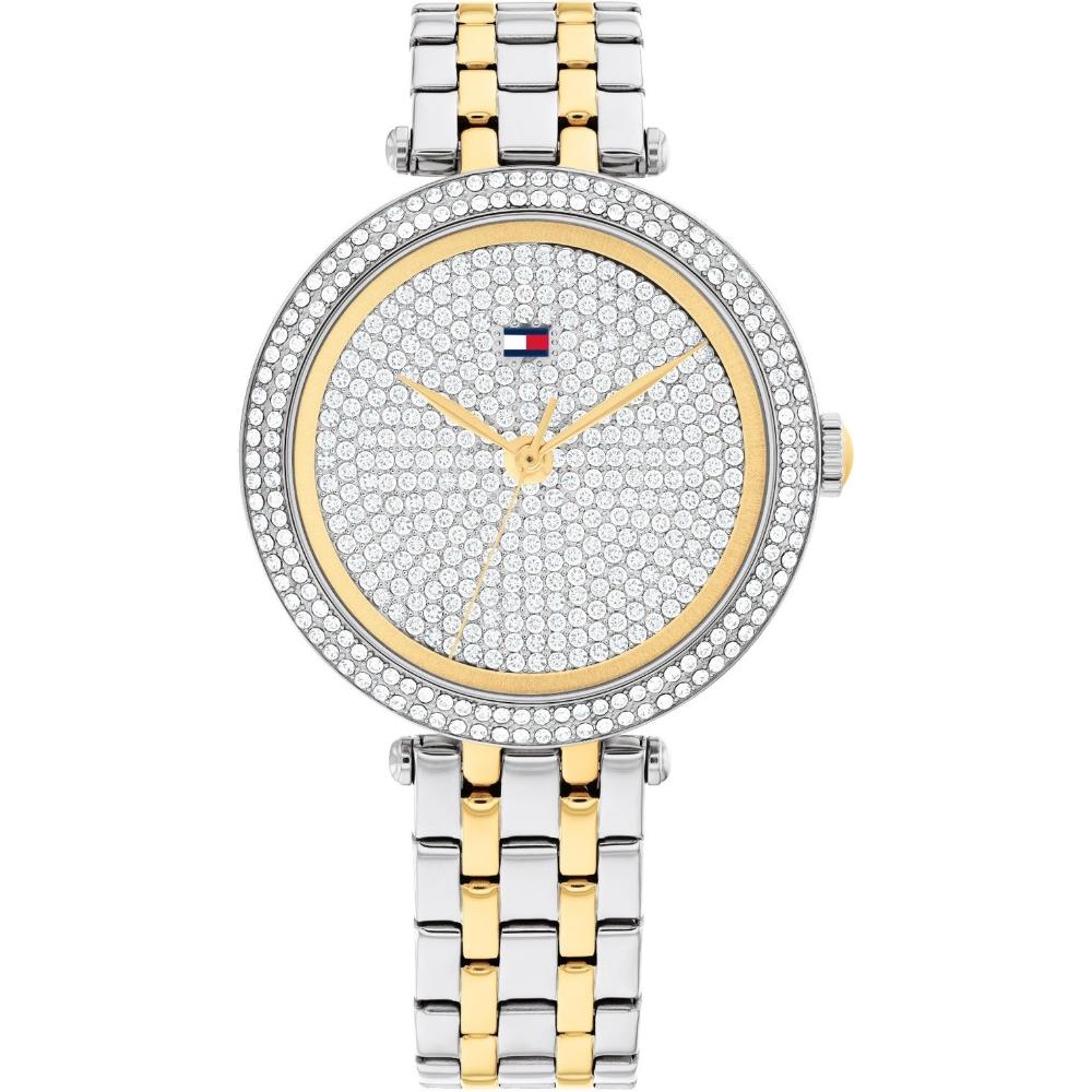 TOMMY HILFIGER Natalie Crystals Silver Dial 34mm Two Tone Gold Stainless Steel Bracelet 1782760