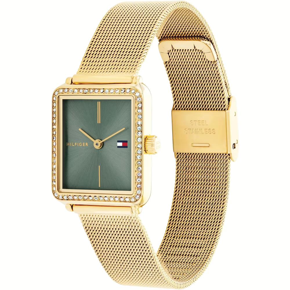 TOMMY HILFIGER Tea Green Dial 21x24mm Gold Stainless Steel Mesh Bracelet 1782791