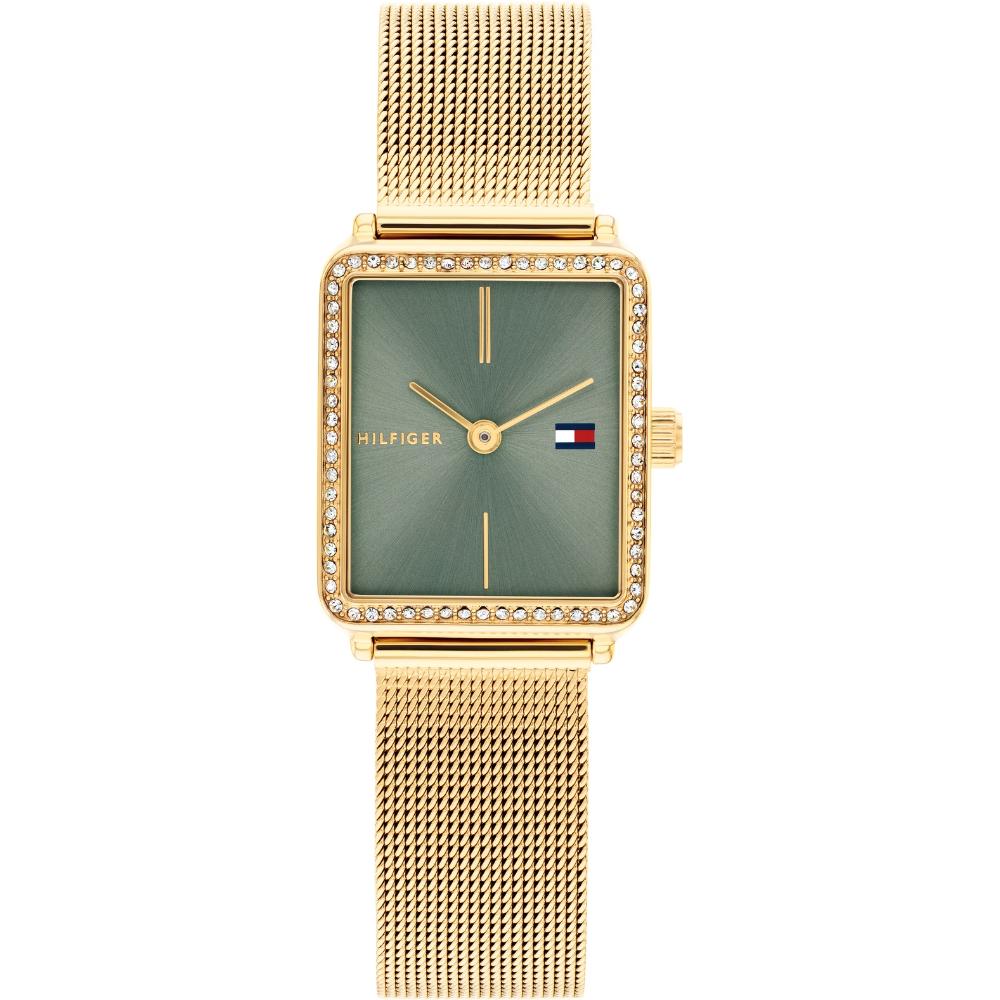 TOMMY HILFIGER Tea Green Dial 21x24mm Gold Stainless Steel Mesh Bracelet 1782791