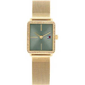 TOMMY HILFIGER Tea Green Dial 21x24mm Gold Stainless Steel Mesh Bracelet 1782791 - 61286