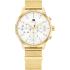TOMMY HILFIGER Blake Multifunction White Dial 34mm Gold-Plated Stainless Steel Mesh Bracelet 1782808 - 0