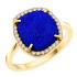 RING MetronGold K14 Yellow Gold with Azurite and Zircon Stones 18413-1 - 0