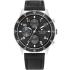 TOMMY HILFIGER Jimmy Multifunction 44mm Silver Stainless Steel Black Leather Strap 1791947 - 0