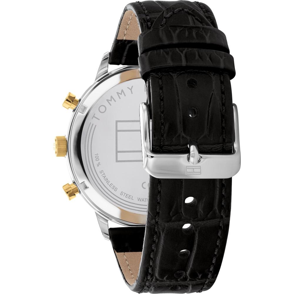 TOMMY HILFIGER Leonard Multifunction 44mm Gold & Silver Stainless Steel Brown Leather Strap 1791986