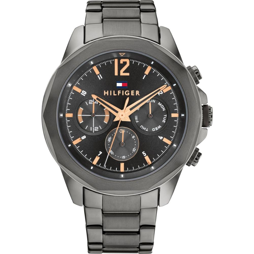 TOMMY HILFIGER Lars Multifunction Gray Dial 46mm Black Stainless Steel Bracelet 1792061