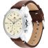 TOMMY HILFIGER Troy Multifunction Beige Dial 46mm Silver Stainless Steel Brown Leather Strap 1792102 - 1
