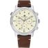 TOMMY HILFIGER Troy Multifunction Beige Dial 46mm Silver Stainless Steel Brown Leather Strap 1792102 - 0