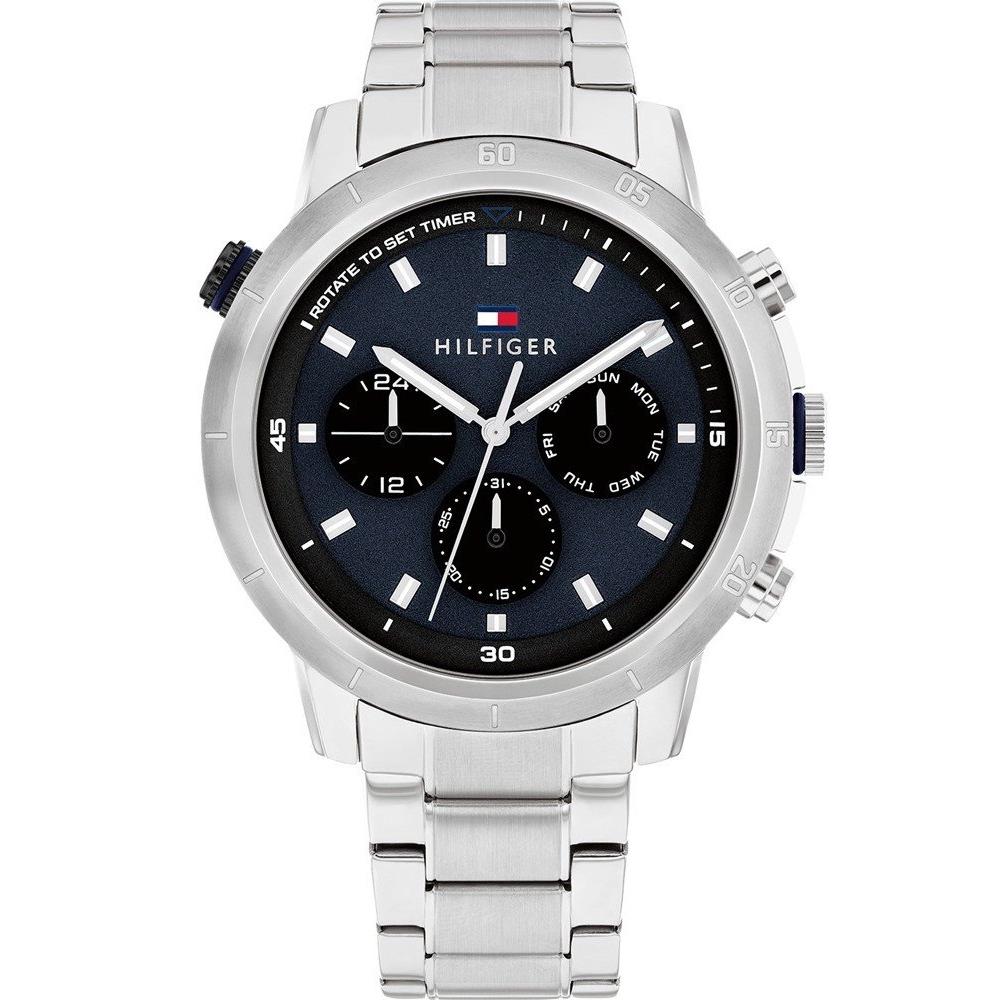 TOMMY HILFIGER Troy Multifunction Blue Dial 46mm Silver Stainless Steel Bracelet 1792104