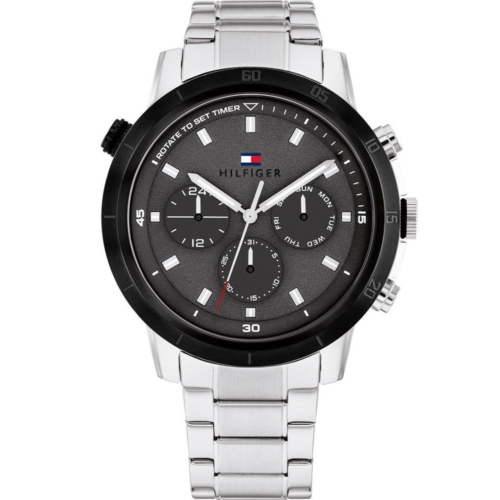 TOMMY HILFIGER Troy Multifunction Grey Dial 46mm Silver Stainless Steel Bracelet 1792106