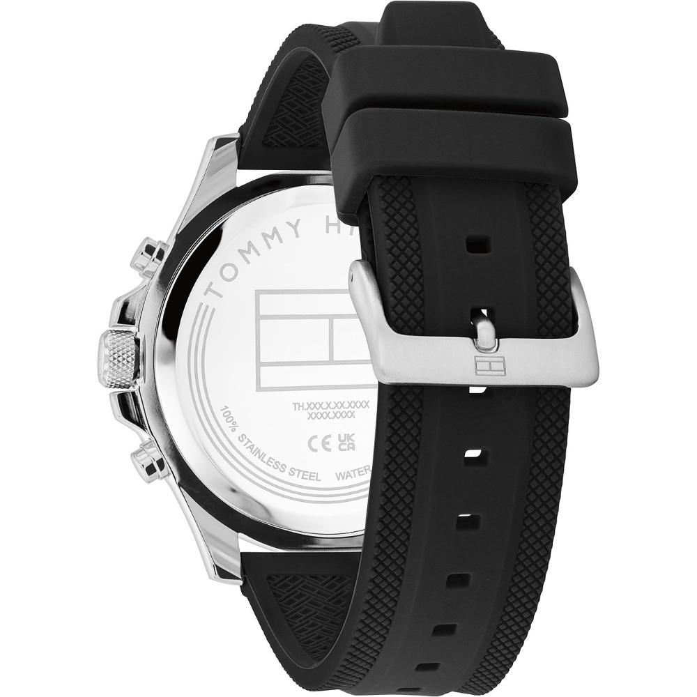 TOMMY HILFIGER Bryan Multifunction Black Dial 46mm Silver Stainless Steel Black Rubber Strap 1792111