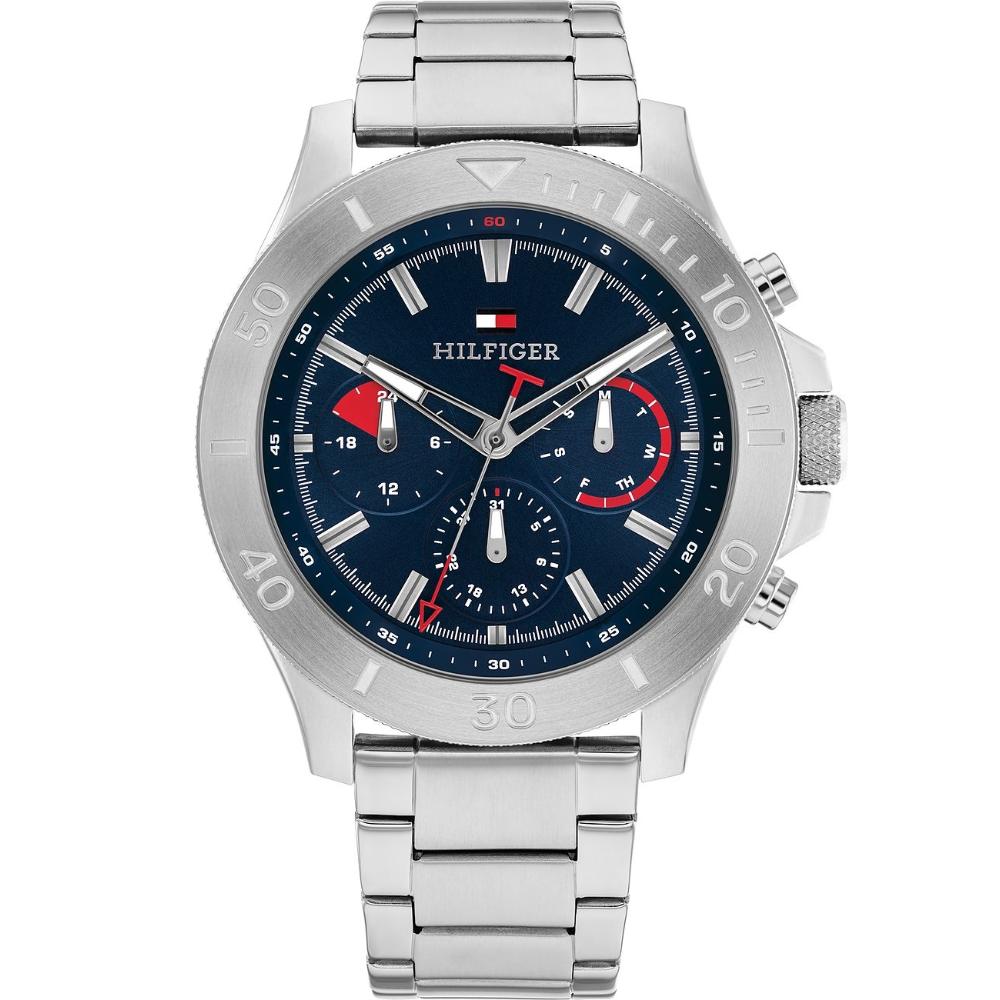 TOMMY HILFIGER Bryan Multifunction Blue Dial 46mm Silver Stainless Steel Bracelet 1792113