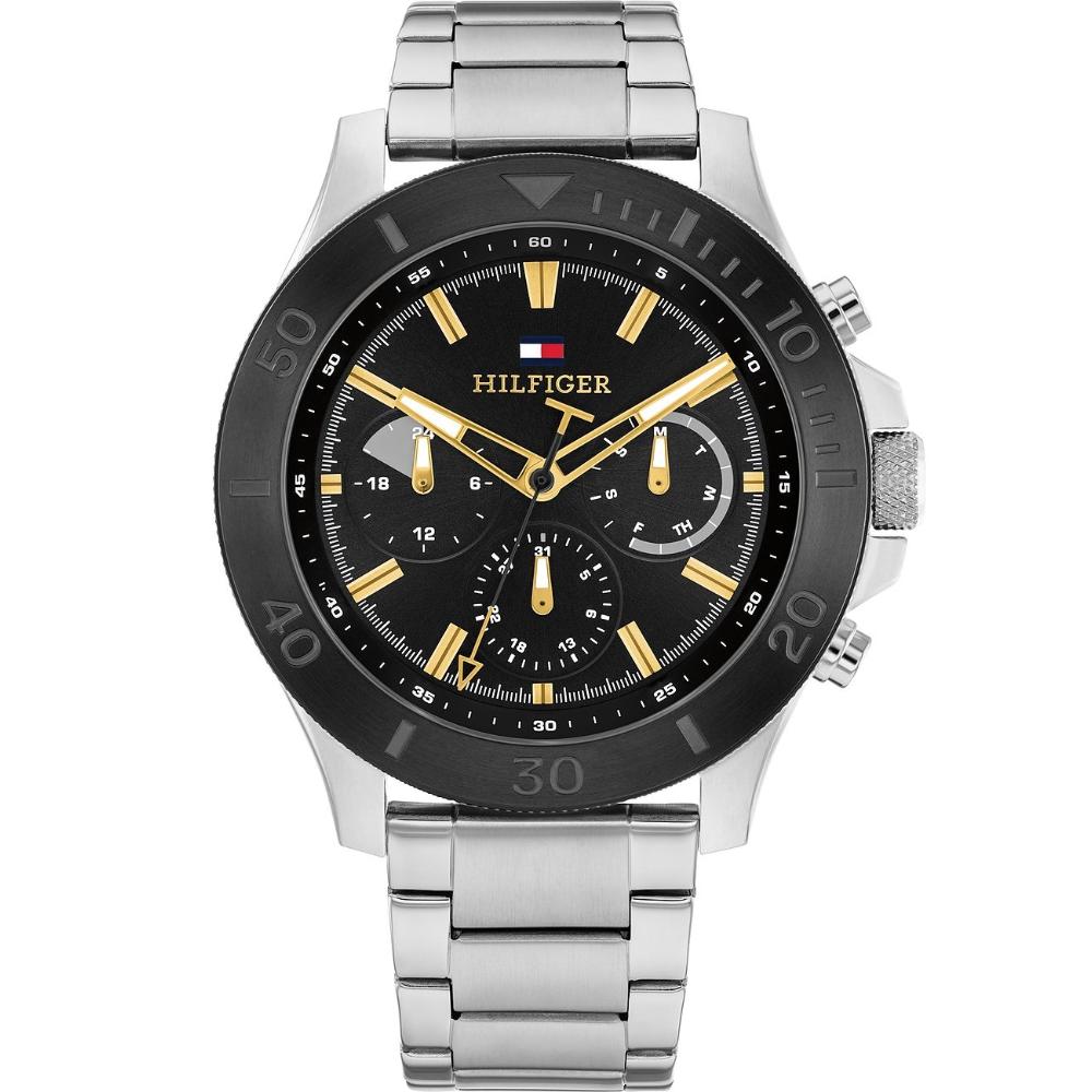 TOMMY HILFIGER Bryan Multifunction Black Dial 46mm Silver Stainless Steel Bracelet 1792114