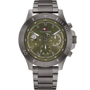 TOMMY HILFIGER Bryan Multifunction Green Dial 46mm Gray Stainless Steel Bracelet 1792115 - 45334