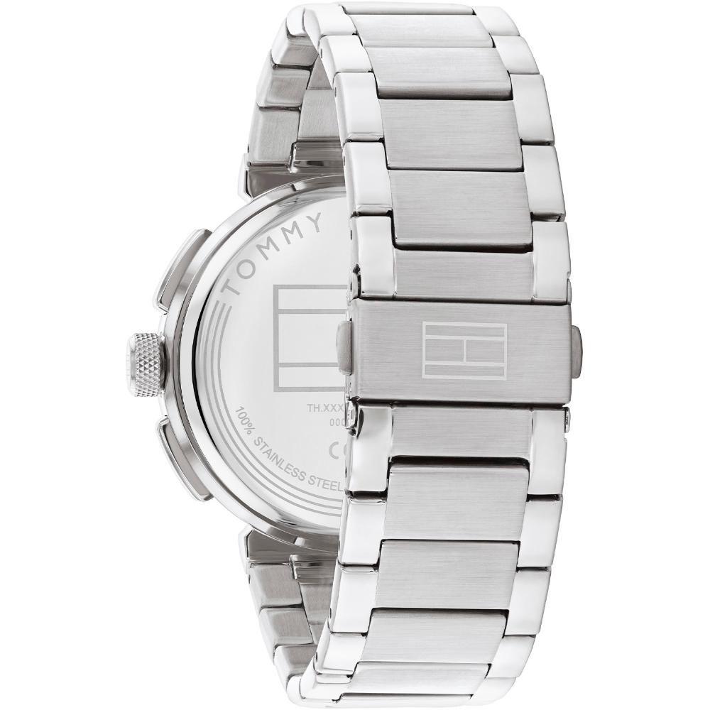 TOMMY HILFIGER Lorenzo Multifunction Black Dial 44mm Silver Stainless Steel Bracelet 1792116