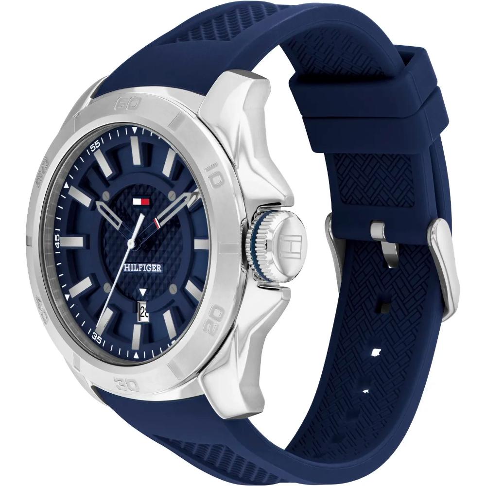 TOMMY HILFIGER Windsurf Blue Dial 46mm Silver Stainless Steel Blue Rubber Strap 1792134