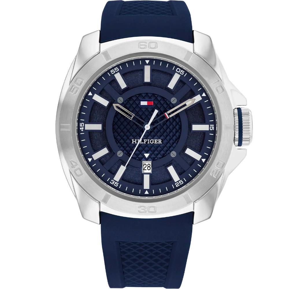 TOMMY HILFIGER Windsurf Blue Dial 46mm Silver Stainless Steel Blue Rubber Strap 1792134