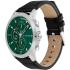 TOMMY HILFIGER Jameson Multifunction Green Dial 46mm Silver Stainless Steel Black Leather Strap 1792151 - 1