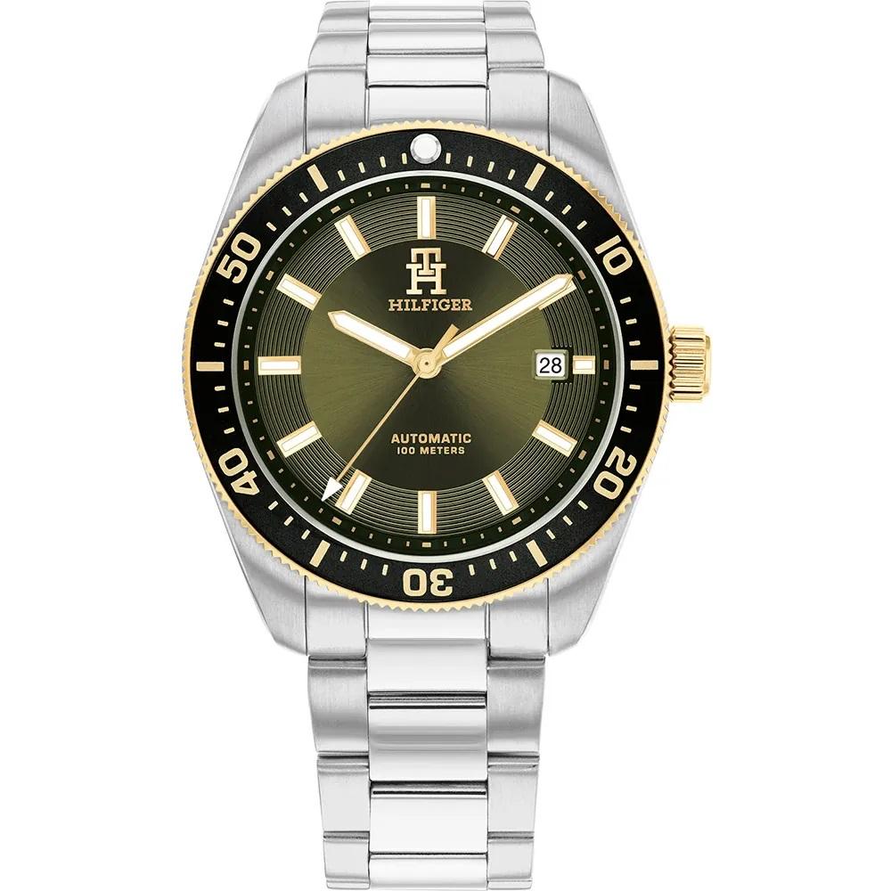 TOMMY HILFIGER TH85 Automatic Green Dial 40mm Silver Stainless Steel Bracelet 1792155