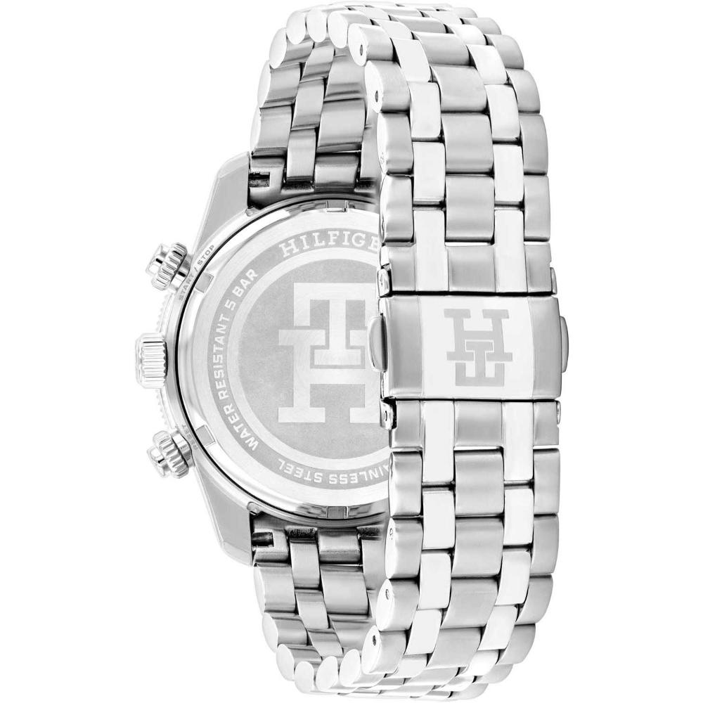 TOMMY HILFIGER TH85 Chronograph White Blue Dial 41mm Silver Stainless Steel Bracelet 1792157