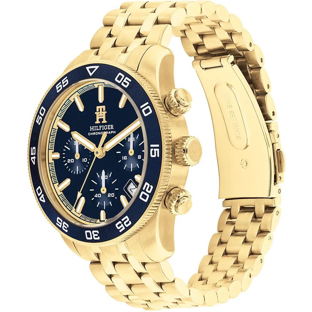 TOMMY HILFIGER TH85 Chronograph Blue Dial 41mm Gold Stainless Steel Bracelet 1792158