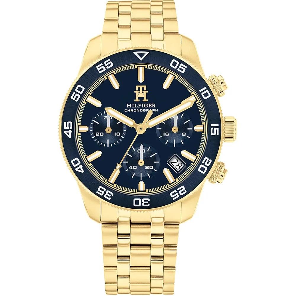 TOMMY HILFIGER TH85 Chronograph Blue Dial 41mm Gold Stainless Steel Bracelet 1792158