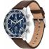 TOMMY HILFIGER TH85 Chronograph Blue Dial 41mm Silver Stainless Steel Brown Leather Strap 1792163 - 1