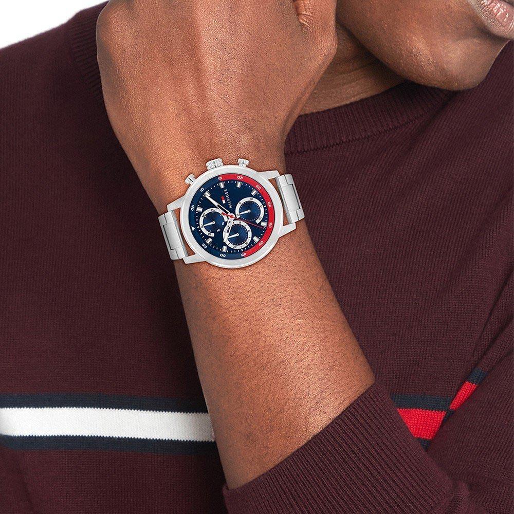 TOMMY HILFIGER Rocky Multifunction Blue Dial 46mm Silver Stainless Steel Bracelet 1792179