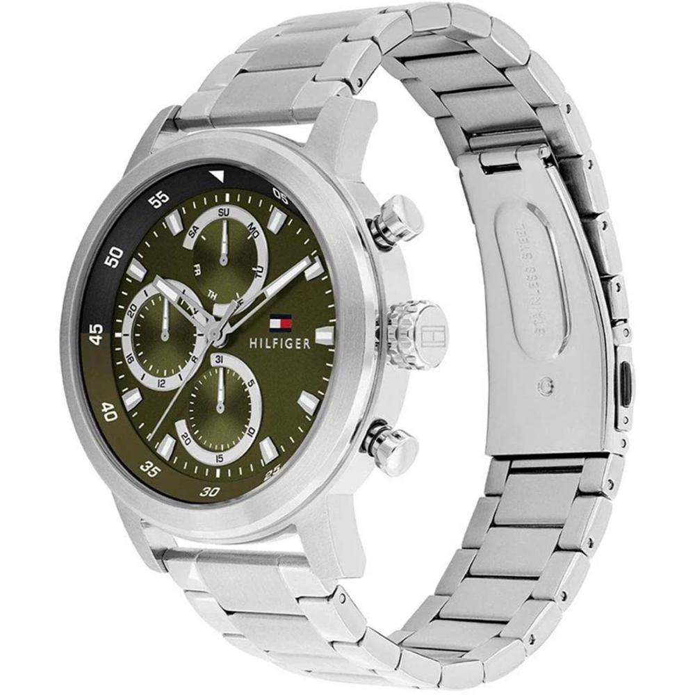 TOMMY HILFIGER Rocky Multifunction Green Dial 46mm Silver Stainless Steel Bracelet 1792180