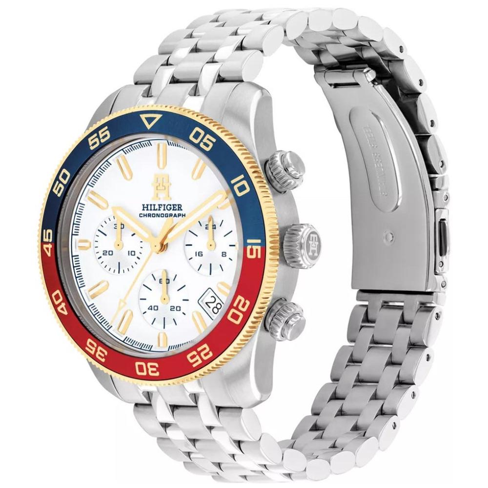 TOMMY HILFIGER TH85 Chronograph White Dial 41mm Silver Stainless Steel Bracelet 1792184