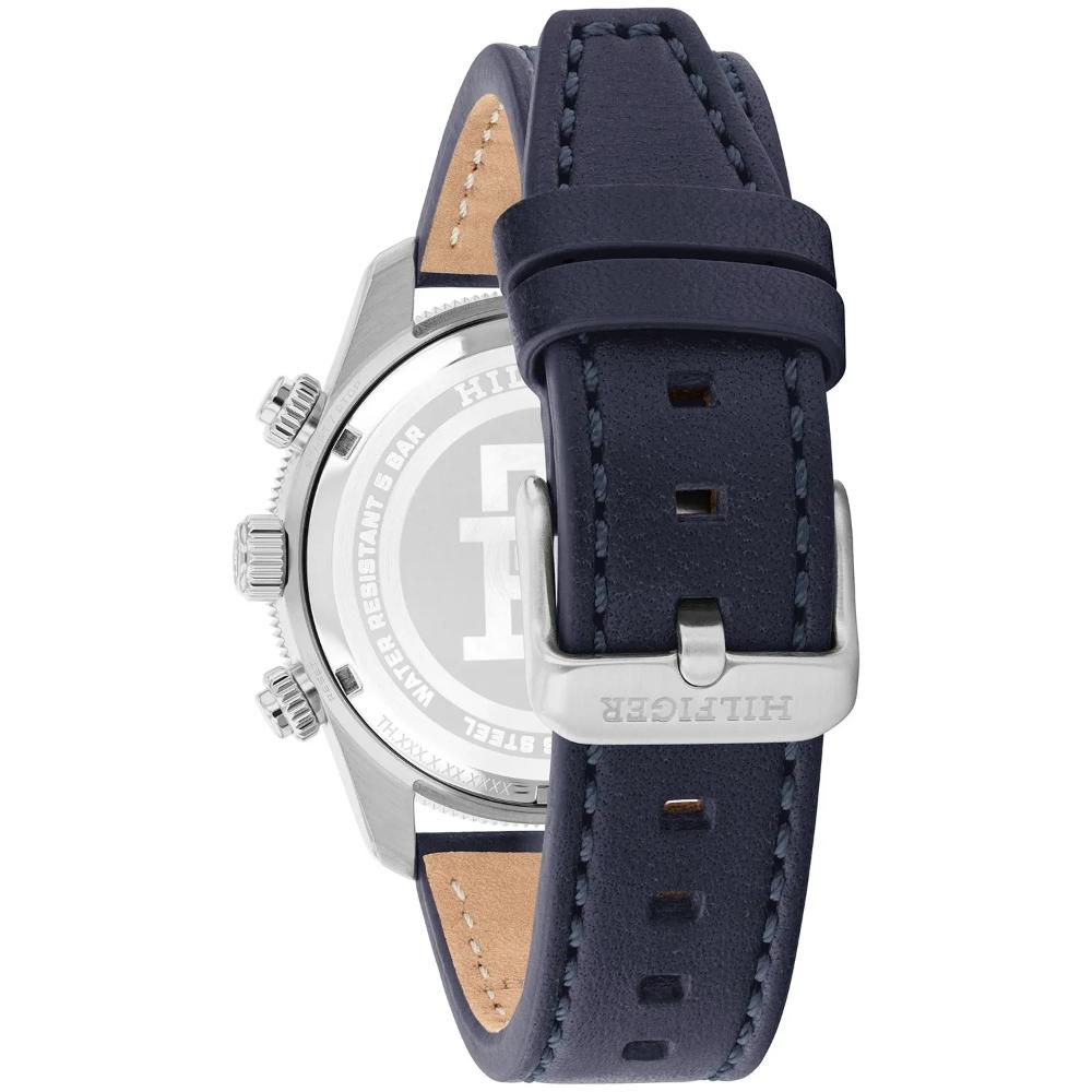 TOMMY HILFIGER TH85 Chronograph Light Blue Dial 41mm Silver Stainless Steel Blue Leather Strap 1792187