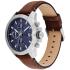 TOMMY HILFIGER Jameson Multifunction Black Dial 43mm Silver Stainless Steel Brown Leather Strap 1792195 - 1