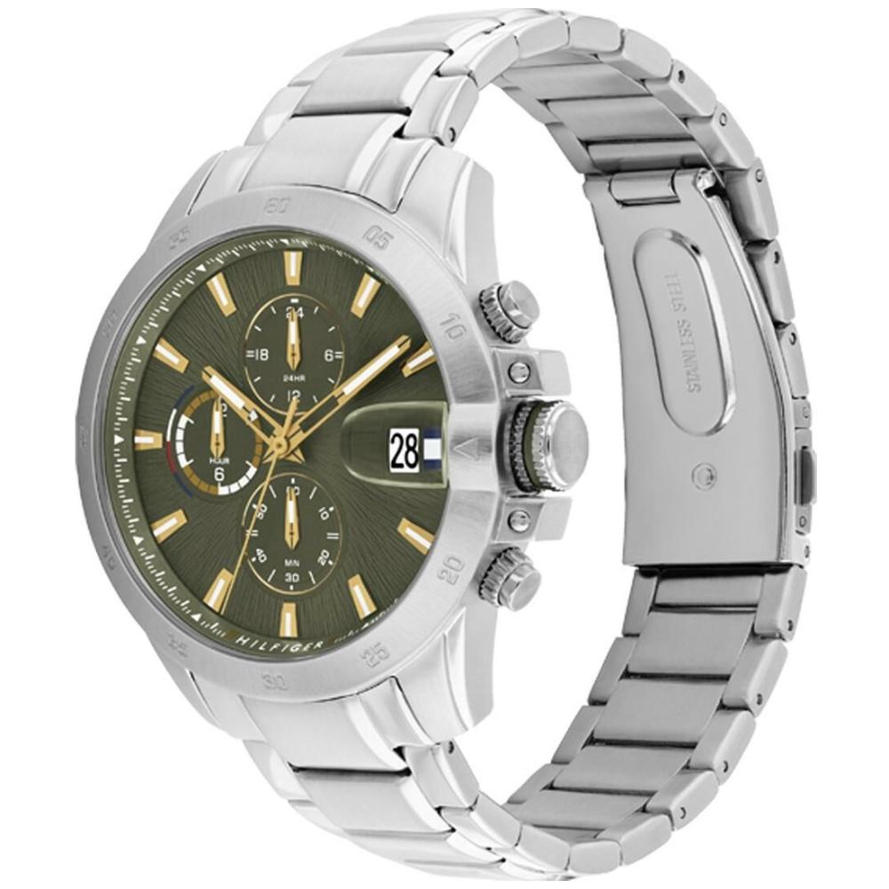 TOMMY HILFIGER Jameson Multifunction Green Dial 43mm Silver Stainless Steel Bracelet 1792197